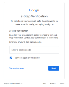 Here is a guide to fix the Google 2-step verification sign-in error