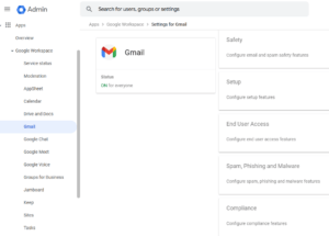 how to whitelist domain in google workspace admin console